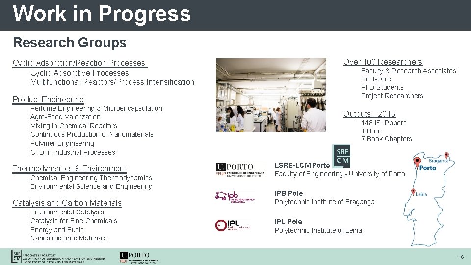 Work in Progress Research Groups Cyclic Adsorption/Reaction Processes Cyclic Adsorptive Processes Multifunctional Reactors/Process Intensification