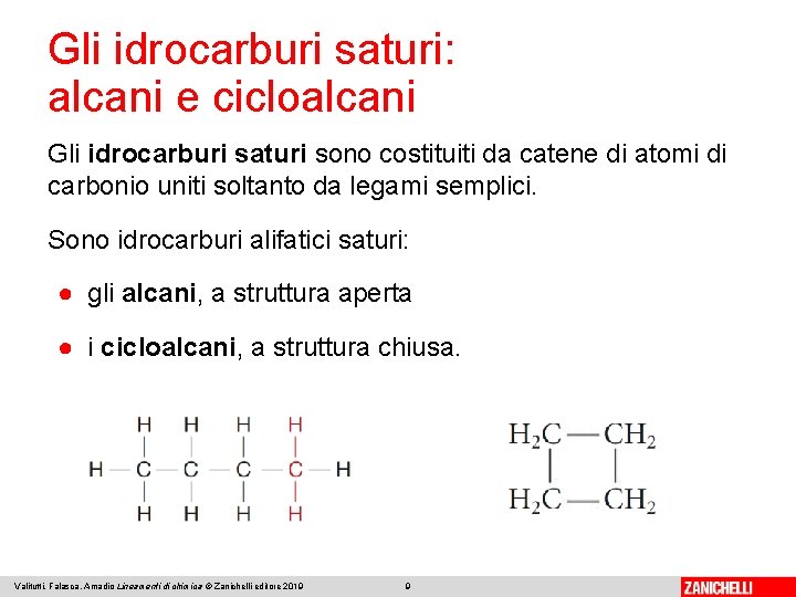 Gli idrocarburi saturi: alcani e cicloalcani Gli idrocarburi saturi sono costituiti da catene di