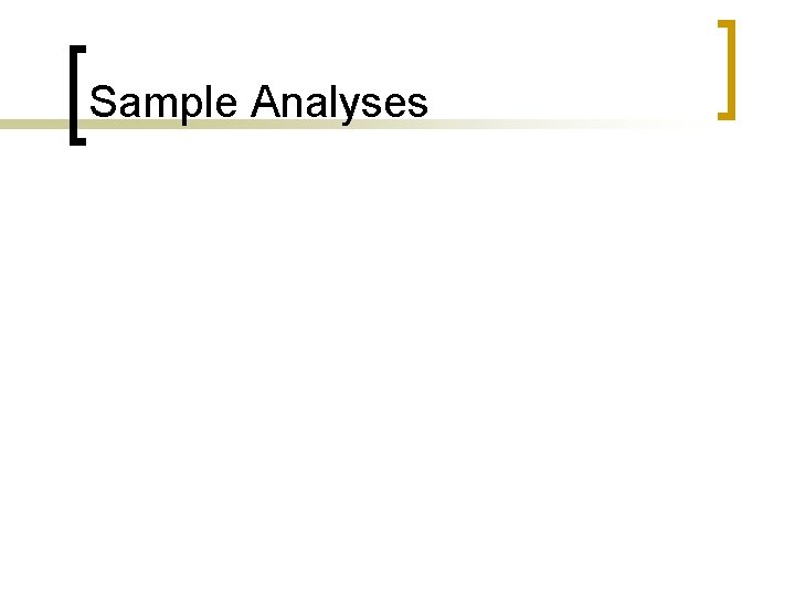 Sample Analyses 