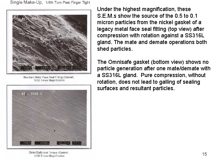 Under the highest magnification, these S. E. M. s show the source of the