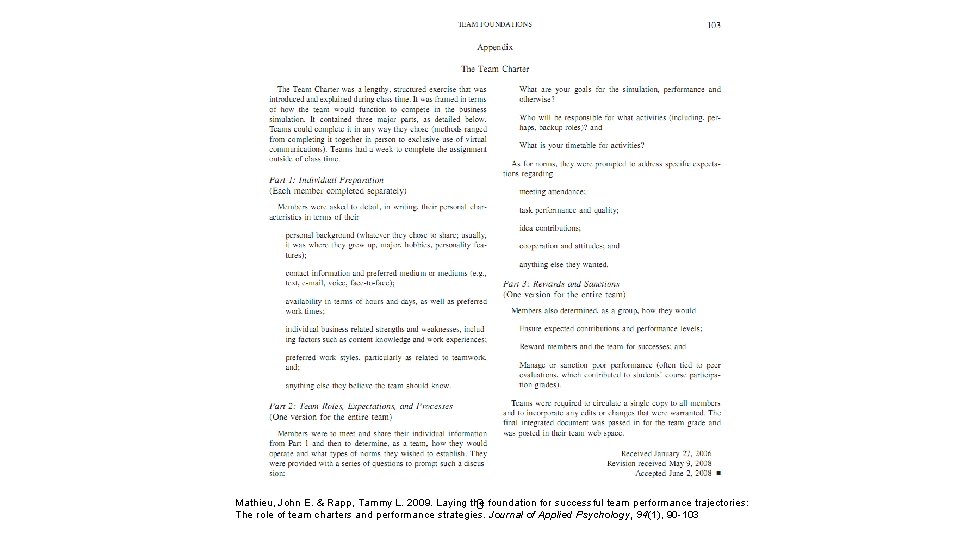 Mathieu, John E. & Rapp, Tammy L. 2009. Laying the 3 foundation for successful