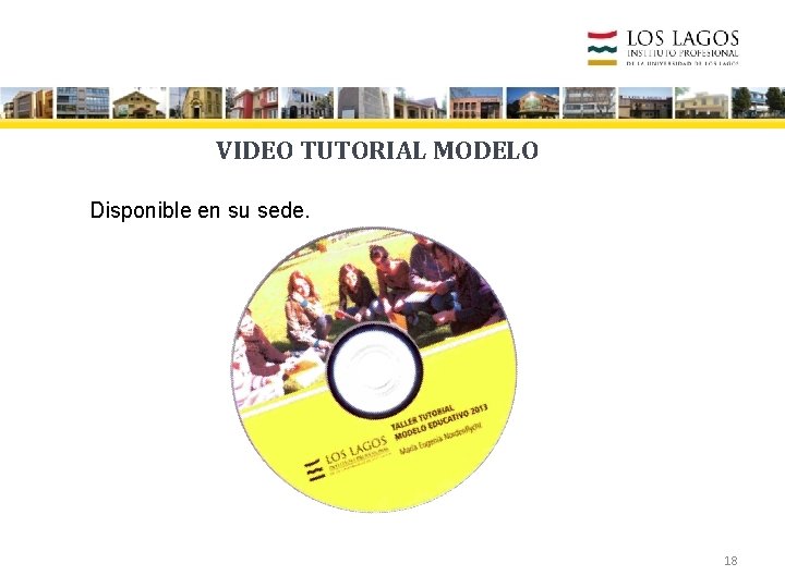 VIDEO TUTORIAL MODELO Disponible en su sede. 18 