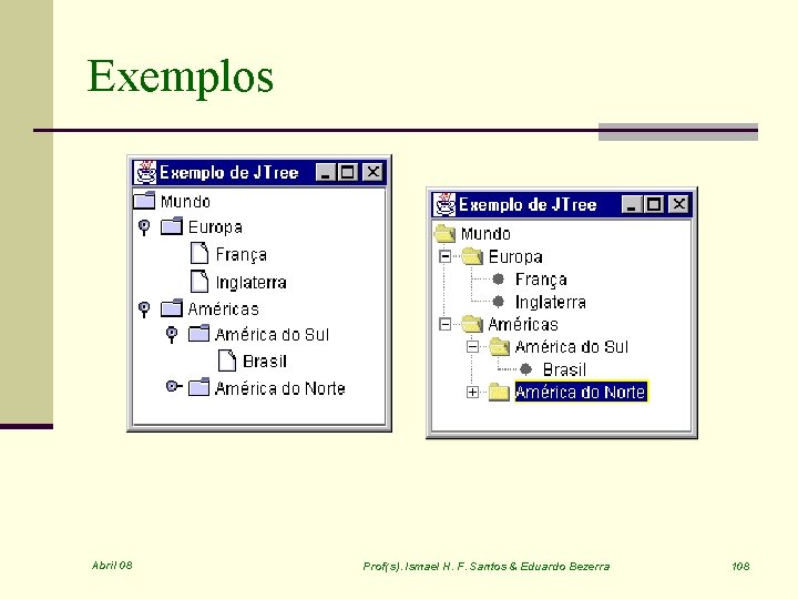 Exemplos Abril 08 Prof(s). Ismael H. F. Santos & Eduardo Bezerra 108 