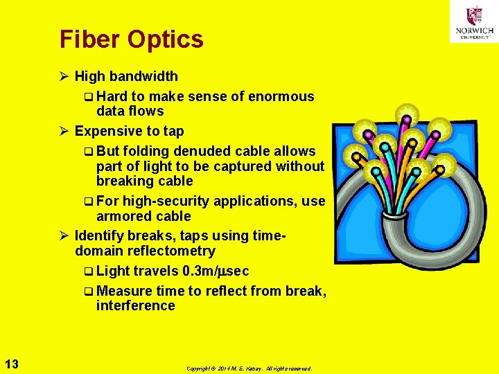 Fiber Optics Ø High bandwidth q Hard to make sense of enormous data flows Fiber Optics Ø High bandwidth q Hard to make sense of enormous data flows