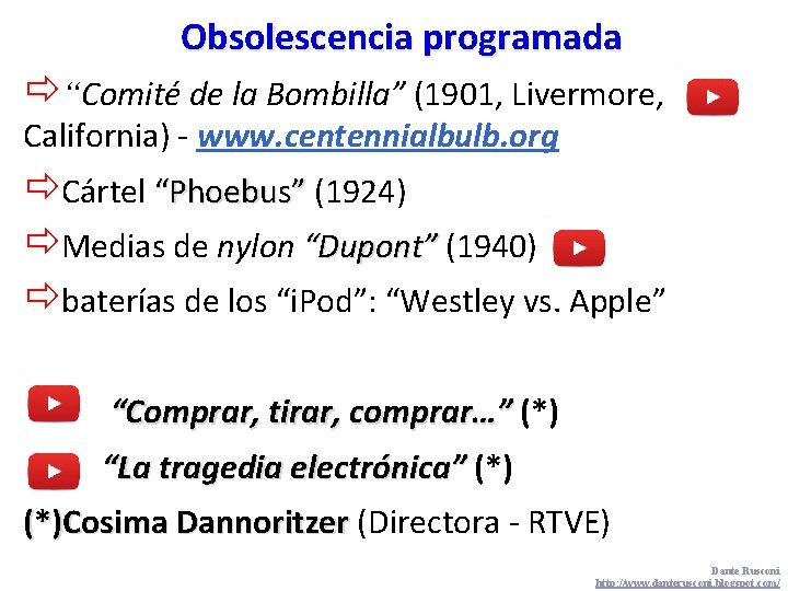 Obsolescencia programada ð“Comité de la Bombilla” (1901, Livermore, California) - www. centennialbulb. org ðCártel