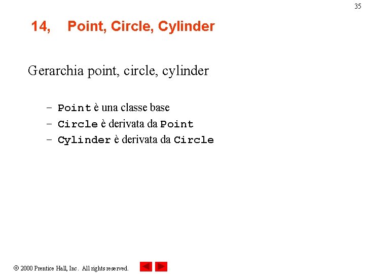35 14, Point, Circle, Cylinder Gerarchia point, circle, cylinder – Point è una classe