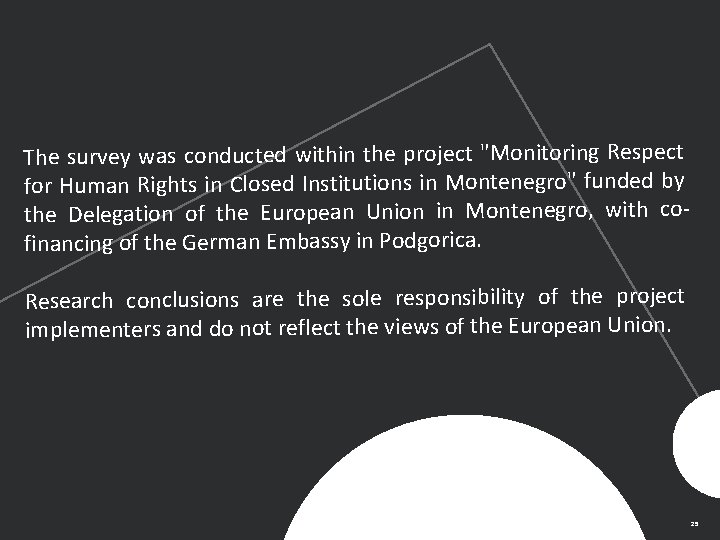 The survey was conducted within the project "Monitoring Respect for Human Rights in Closed