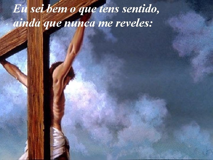 Eu sei bem o que tens sentido, ainda que nunca me reveles: 