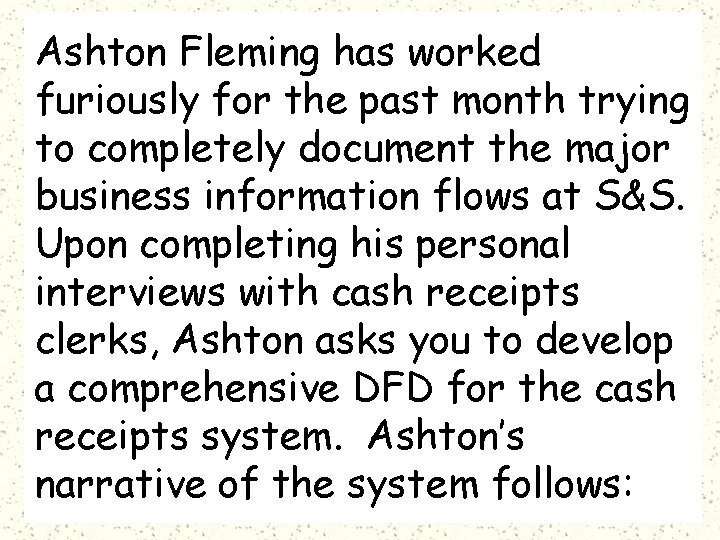 Ashton Fleming has worked furiously for the past month trying to completely document the