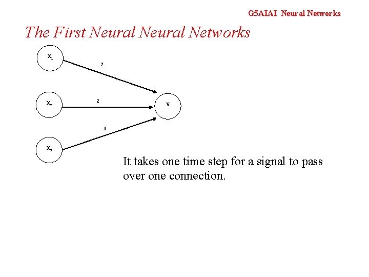 G 5 AIAI Neural Networks The First Neural Networks X 1 2 X 2