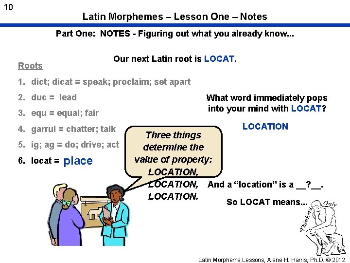 10 Latin Morphemes – Lesson One – Notes Part One: NOTES - Figuring out