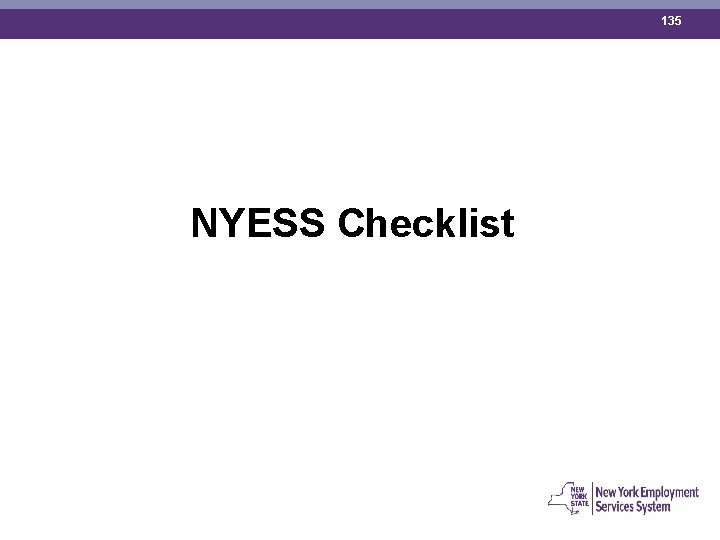 135 NYESS Checklist 