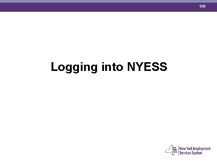 150 Logging into NYESS 