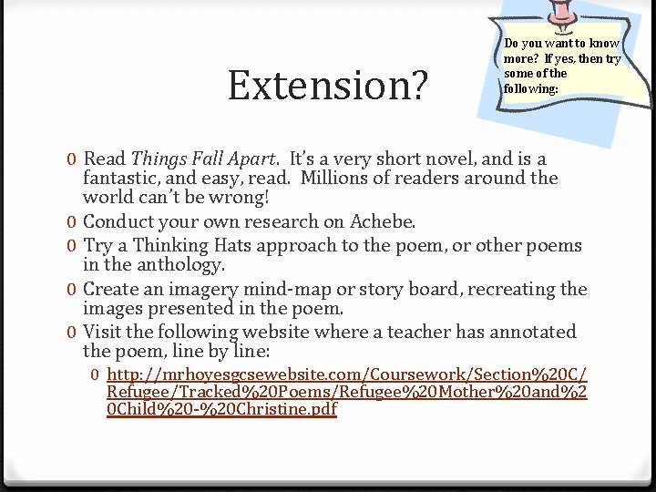 Extension? Do you want to know more? If yes, then try some of the