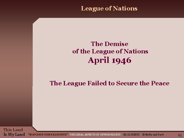 League of Nations The Demise of the League of Nations April 1946 The League League of Nations The Demise of the League of Nations April 1946 The League
