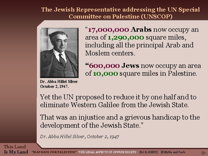 The Jewish Representative addressing the UN Special Committee on Palestine (UNSCOP) “ 17, 000