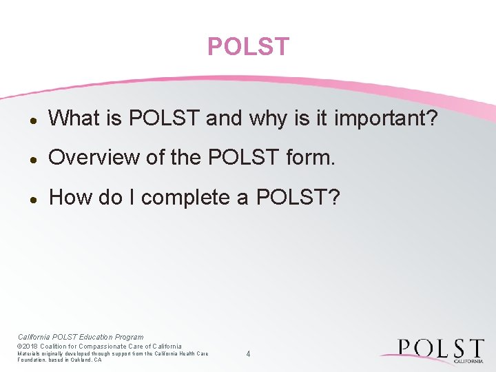 POLST · What is POLST and why is it important? · Overview of the