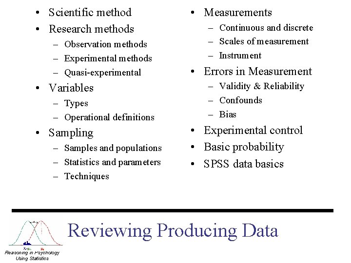  • Scientific method • Research methods – Observation methods – Experimental methods –