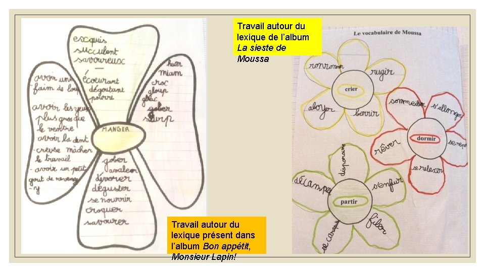 Travail autour du lexique de l’album La sieste de Moussa Travail autour du lexique Travail autour du lexique de l’album La sieste de Moussa Travail autour du lexique