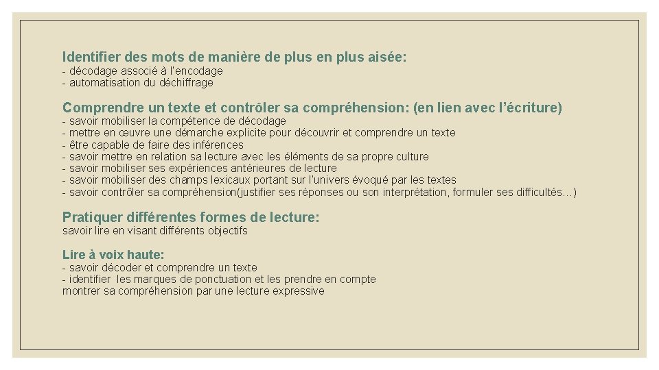Identifier des mots de manière de plus en plus aisée: - décodage associé à Identifier des mots de manière de plus en plus aisée: - décodage associé à
