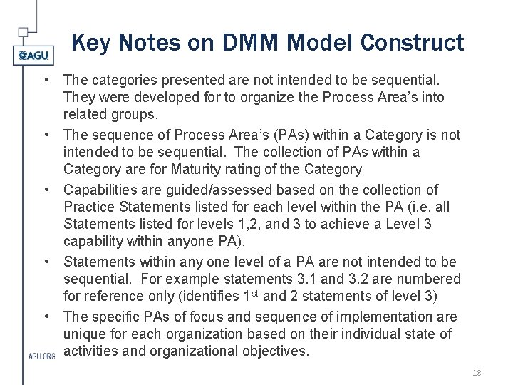 Key Notes on DMM Model Construct • The categories presented are not intended to