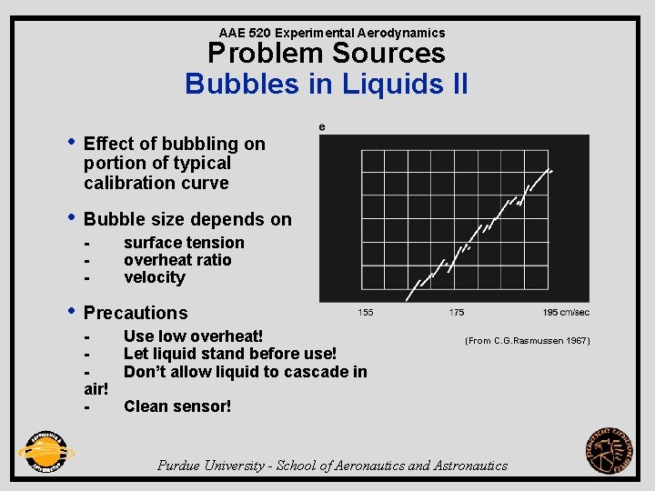 AAE 520 Experimental Aerodynamics Problem Sources Bubbles in Liquids II • Effect of bubbling
