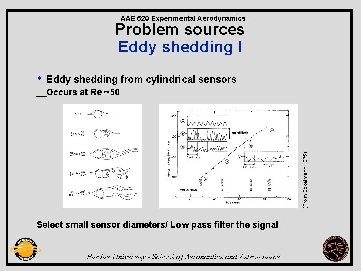 AAE 520 Experimental Aerodynamics Problem sources Eddy shedding I • Eddy shedding from cylindrical