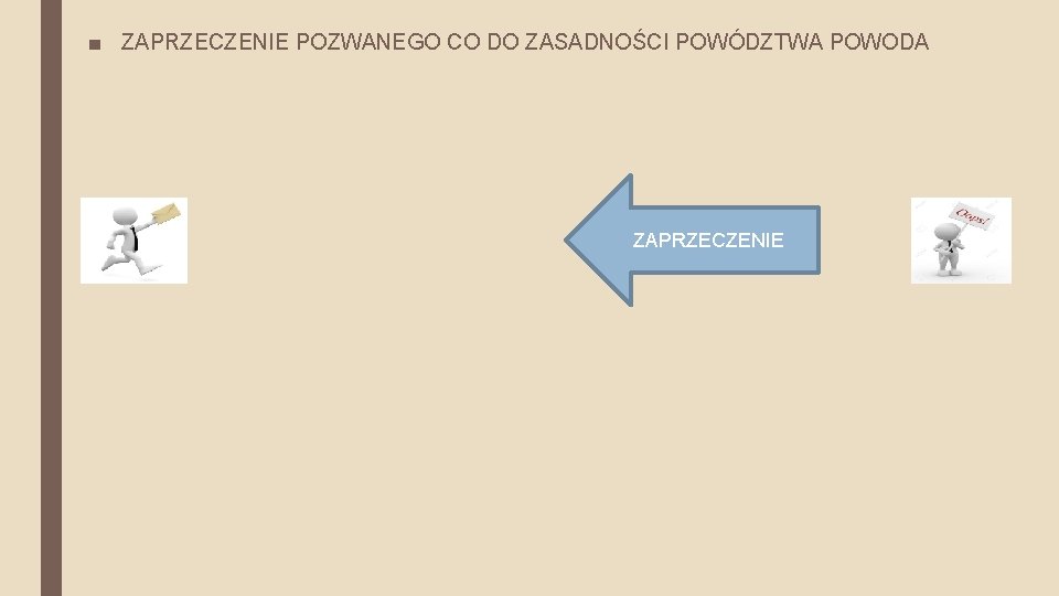 ■ ZAPRZECZENIE POZWANEGO CO DO ZASADNOŚCI POWÓDZTWA POWODA ZAPRZECZENIE 