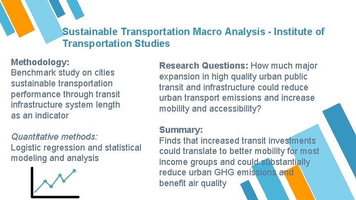 Sustainable Transportation Macro Analysis - Institute of Transportation Studies Methodology: Benchmark study on cities