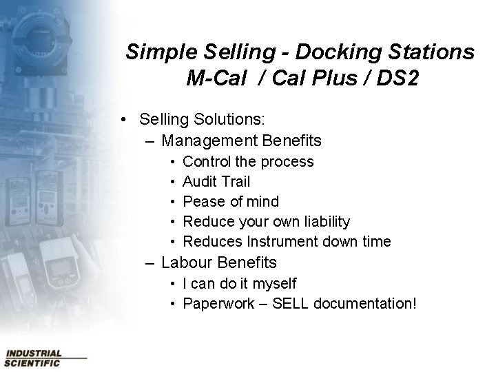 Simple Selling - Docking Stations M-Cal / Cal Plus / DS 2 • Selling