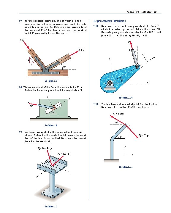 Article 2/3 Problems 33 2/7 The two structural members, one of which is in Article 2/3 Problems 33 2/7 The two structural members, one of which is in