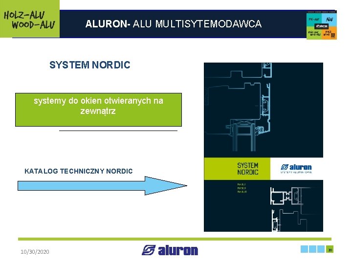 ALURON- ALU MULTISYTEMODAWCA SYSTEM NORDIC systemy do okien otwieranych na zewnątrz KATALOG TECHNICZNY NORDIC