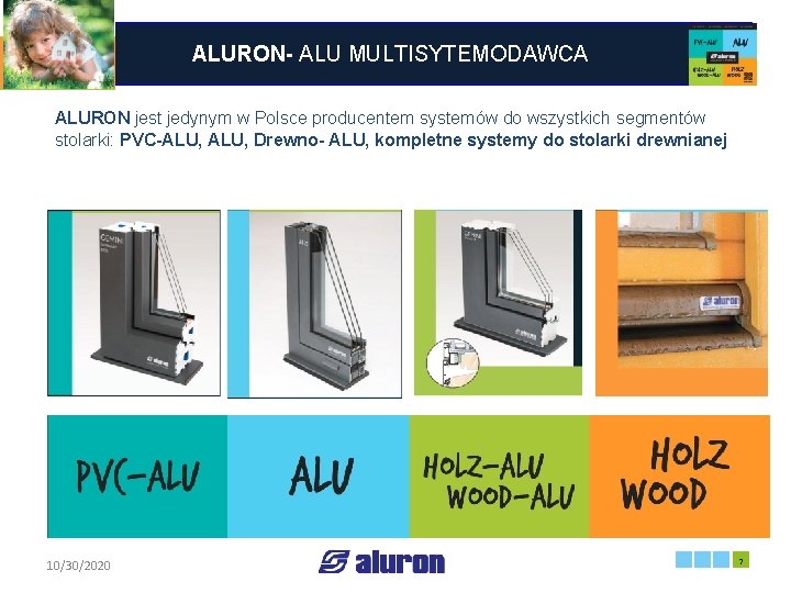 ALURON- ALU MULTISYTEMODAWCA ALURON jest jedynym w Polsce producentem systemów do wszystkich segmentów stolarki: