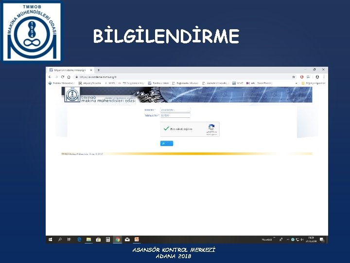 BİLGİLENDİRME ASANSÖR KONTROL MERKEZİ ADANA 2018 