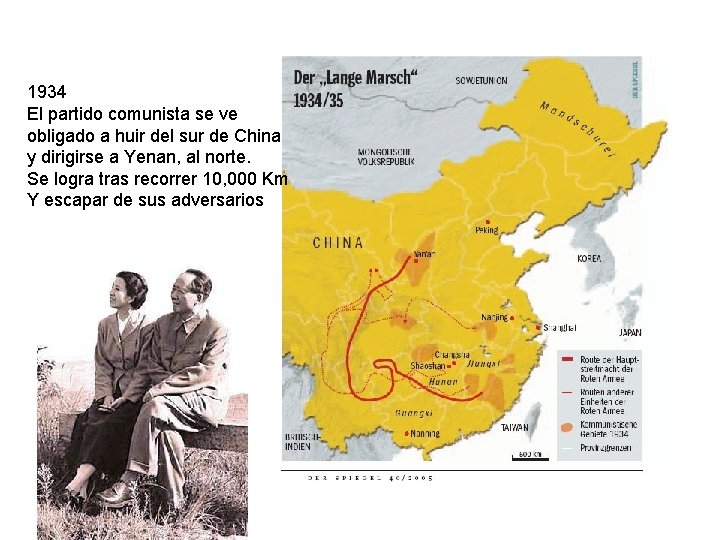 1934 El partido comunista se ve obligado a huir del sur de China y