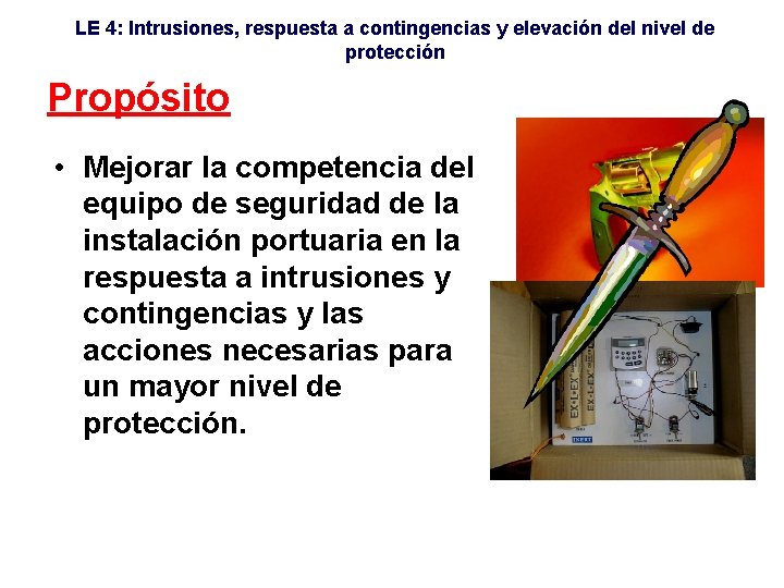 LE 4: Intrusiones, respuesta a contingencias y elevación del nivel de protección Propósito •