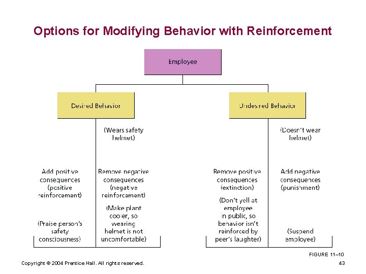 Options for Modifying Behavior with Reinforcement FIGURE 11– 10 Copyright © 2004 Prentice Hall.