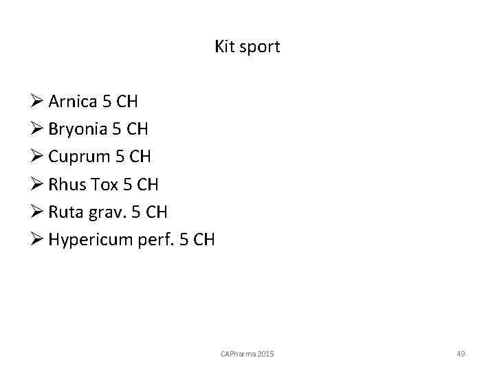 Kit sport Ø Arnica 5 CH Ø Bryonia 5 CH Ø Cuprum 5 CH