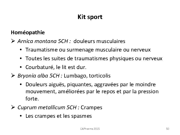 Kit sport Homéopathie Ø Arnica montana 5 CH : douleurs musculaires • Traumatisme ou