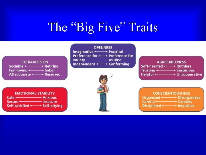 The “Big Five” Traits The “Big Five” Traits