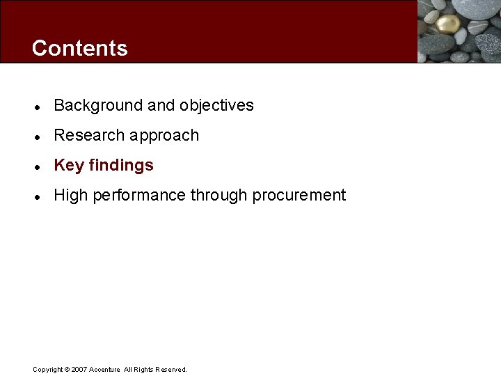 Contents l Background and objectives l Research approach l Key findings l High performance