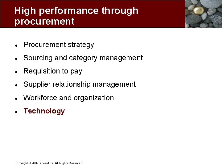 High performance through procurement l Procurement strategy l Sourcing and category management l Requisition