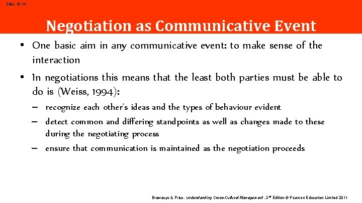Slide 15. 14 Negotiation as Communicative Event • One basic aim in any communicative