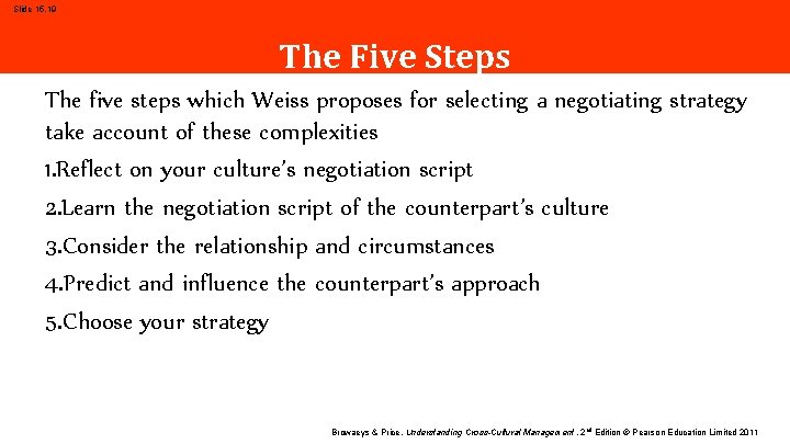 Slide 15. 19 The Five Steps The five steps which Weiss proposes for selecting