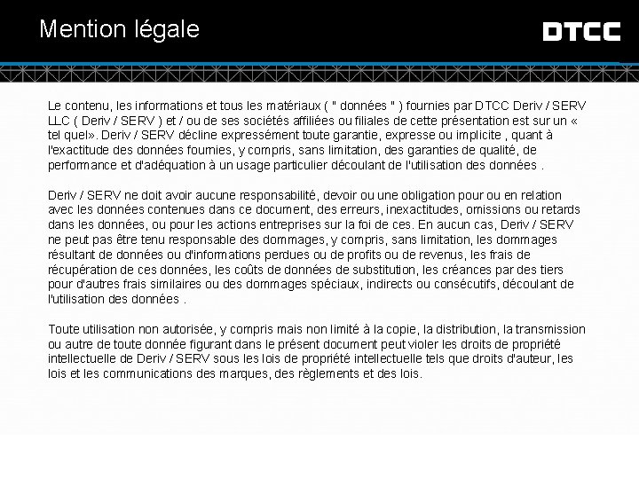 Mention légale Le contenu, les informations et tous les matériaux ( " données "