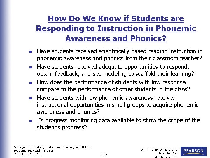 How Do We Know if Students are Responding to Instruction in Phonemic Awareness and How Do We Know if Students are Responding to Instruction in Phonemic Awareness and