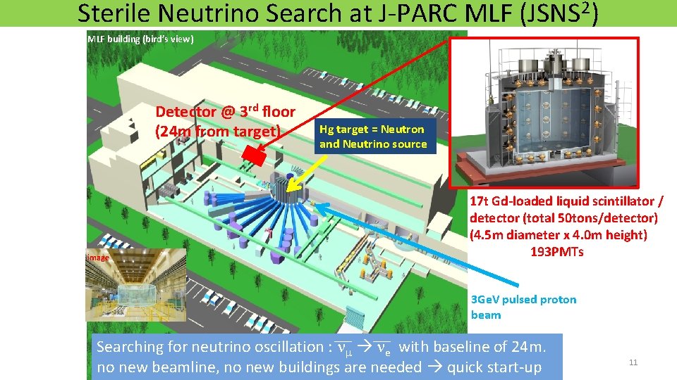 Sterile Neutrino Search at J-PARC MLF (JSNS 2) MLF building (bird’s view) Detector @