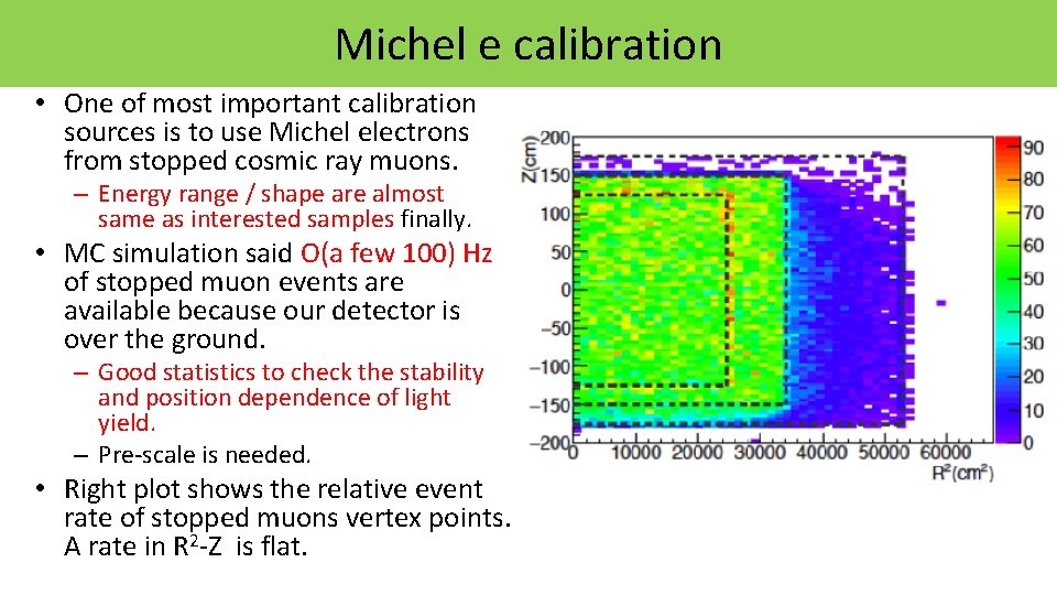 Michel e calibration • One of most important calibration sources is to use Michel