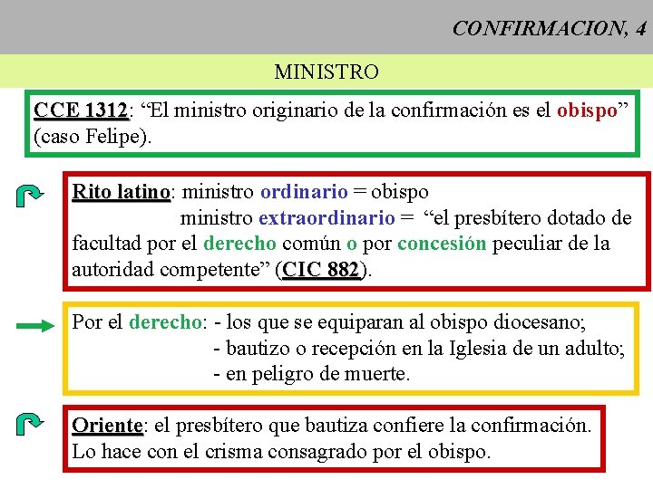 CONFIRMACION, 4 MINISTRO CCE 1312: 1312 “El ministro originario de la confirmación es el