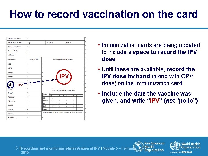 How to record vaccination on the card • Immunization cards are being updated to